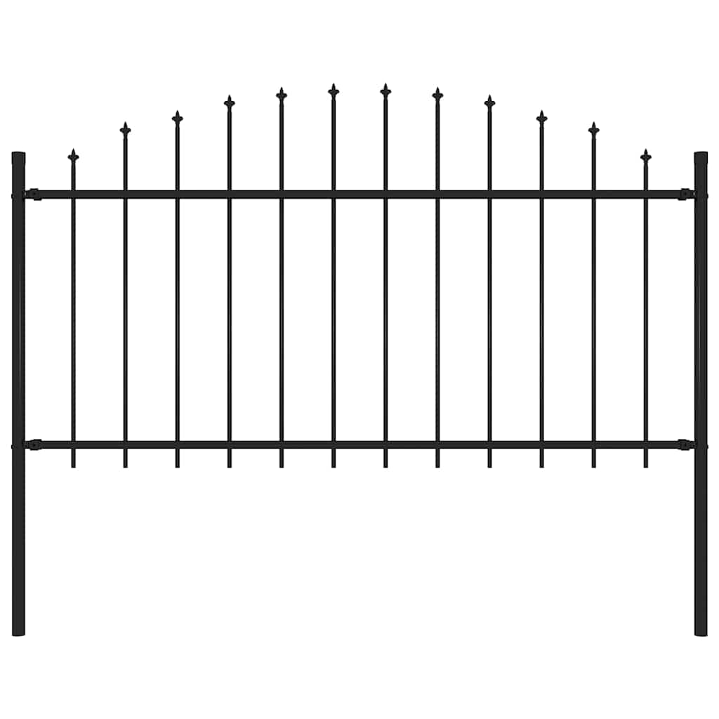 Gartenzaun mit Speerspitze Stahl 181 x 150 cm Schwarz