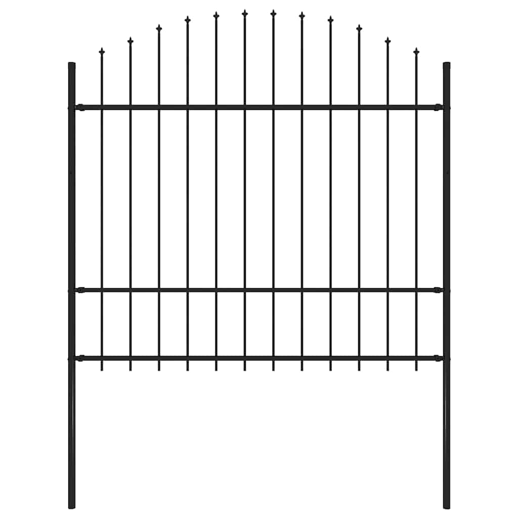Gartenzaun Woerden mit Speerspitze Stahl 170 x 175 cm Schwarz