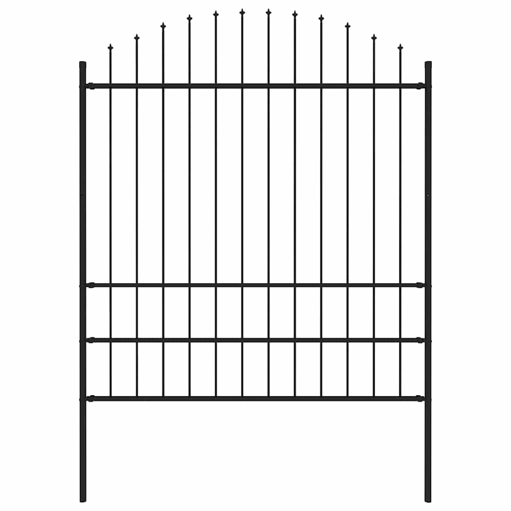 Gartenzaun Woerden mit Speerspitze Stahl 170 x 200 cm Schwarz