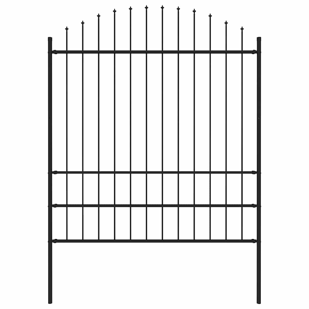 Gartenzaun Woerden mit Speerspitze Stahl 170 x 200 cm Schwarz