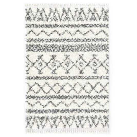 Berberteppich Hochflor PP Beige und Grau 160×230 cm