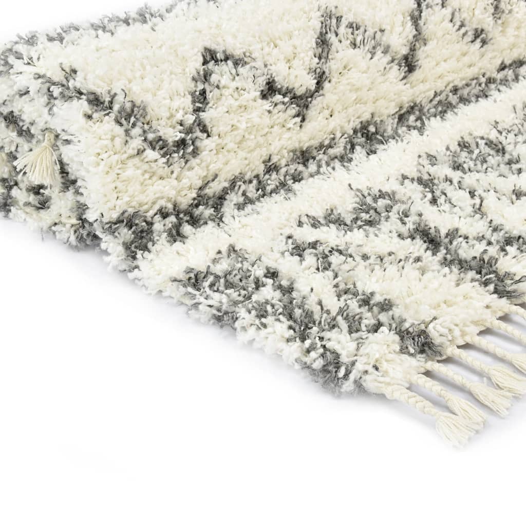Berberteppich Hochflor PP Beige und Grau 160×230 cm