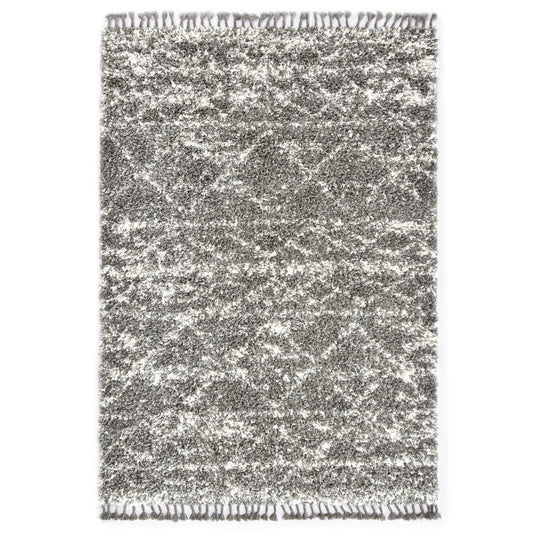 Berberteppich Hochflor PP Grau und Beige 160 × 230 cm