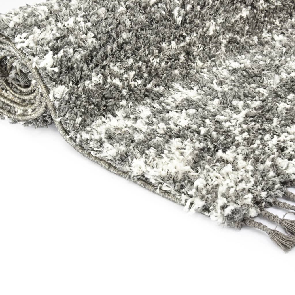 Berberteppich Hochflor PP Grau und Beige 160 × 230 cm
