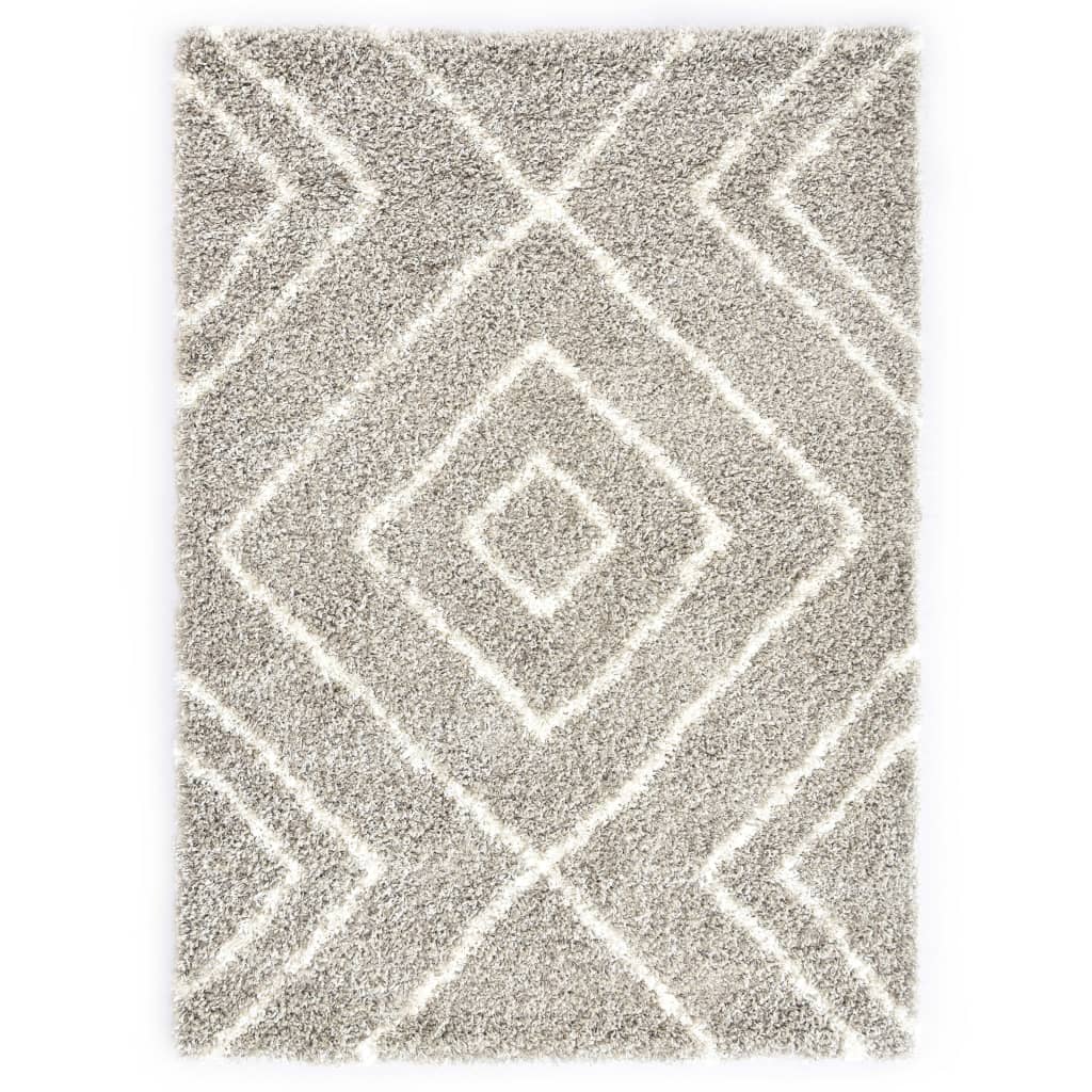 Berberteppich Hochflor PP Sandfarben und Beige 160 × 230 cm