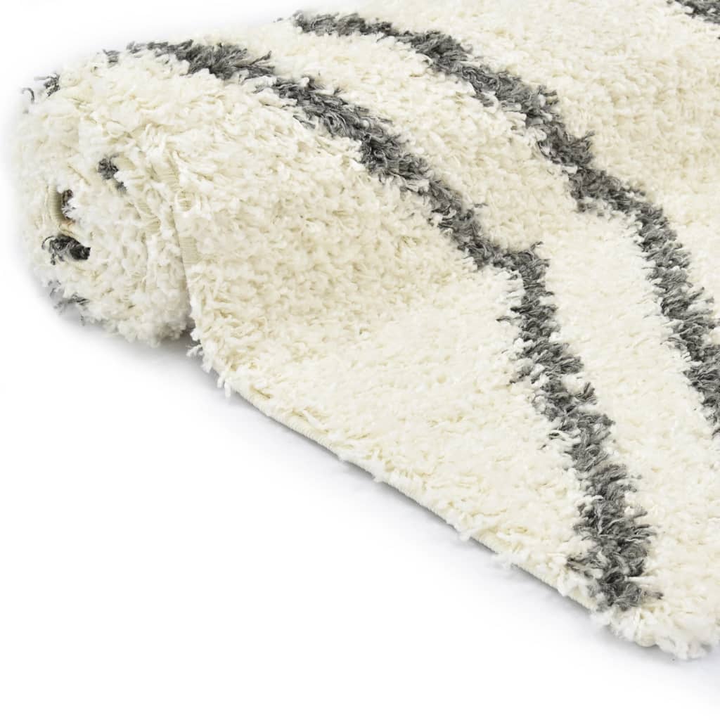 Berberteppich Hochflor PP Beige und Grau 80×150 cm