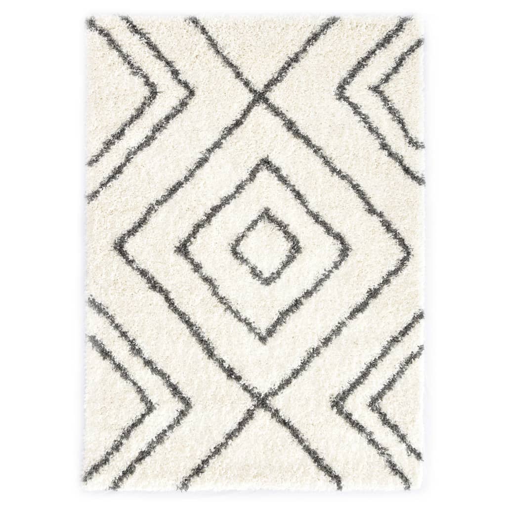 Berberteppich Hochflor PP Beige und Grau 160×230 cm