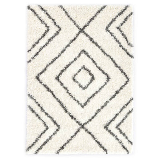 Berberteppich Hochflor PP Beige und Grau 160×230 cm