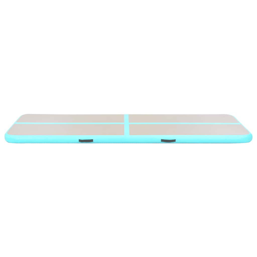 Aufblasbare Gymnastikmatte mit Pumpe 400x100x10 cm PVC Grün