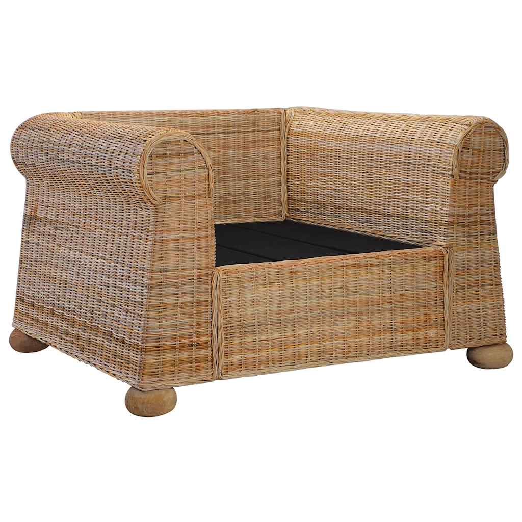 Fauteuil avec coussin en rotin naturel