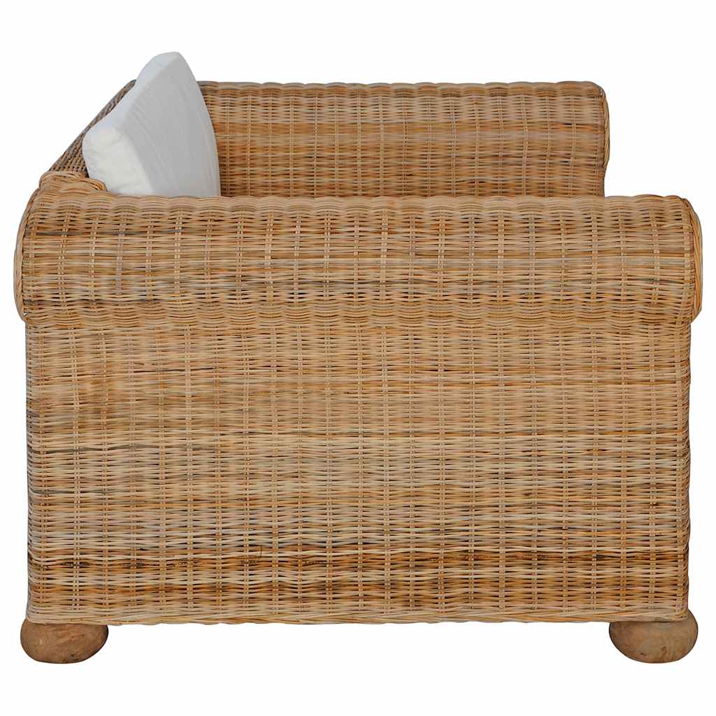 Fauteuil avec coussin en rotin naturel