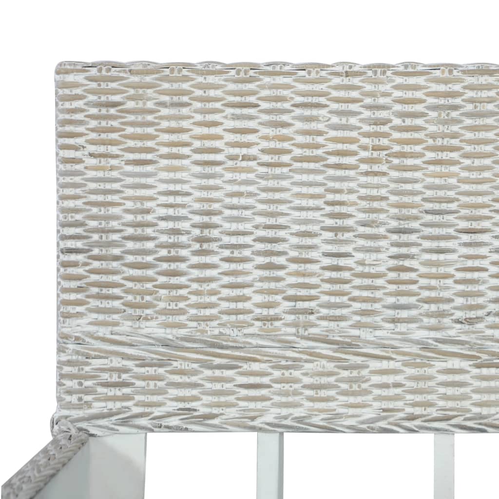 Bett Grau Natur Rattan 180x200 cm