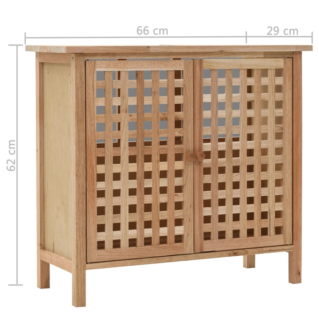 Waschbeckenunterschrank mit Spiegel Walnussholz Massiv