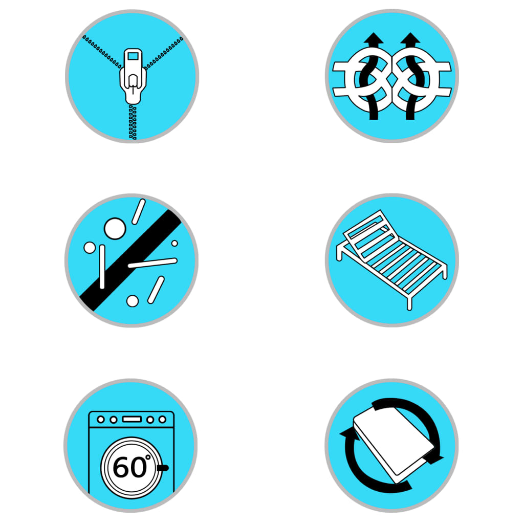 Matelas 100 x 200 cm 7 zones mousse PU 16 cm H2 H3