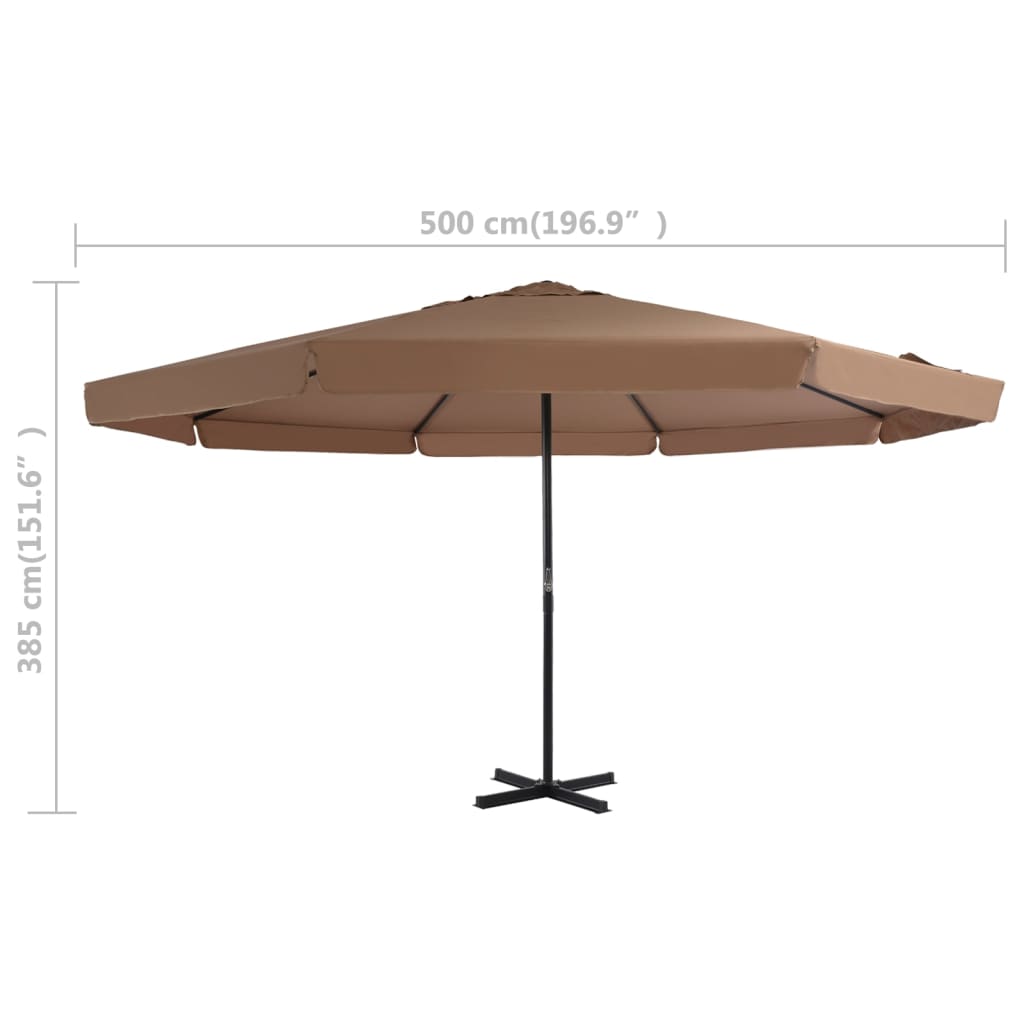 Sonnenschirm mit Tragbarem Sonnenschirmständer Taupe