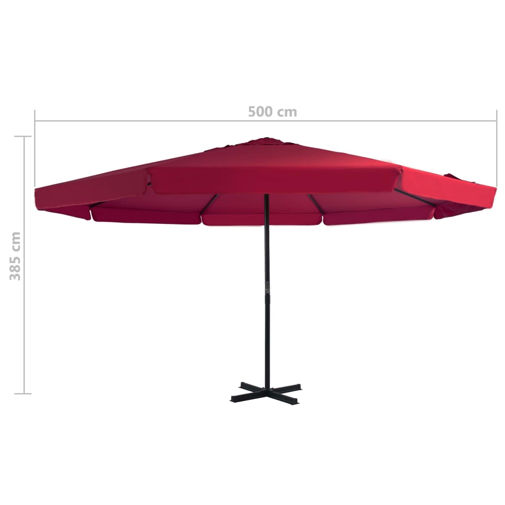 Sonnenschirm mit Tragbarem Sonnenschirmständer Rot