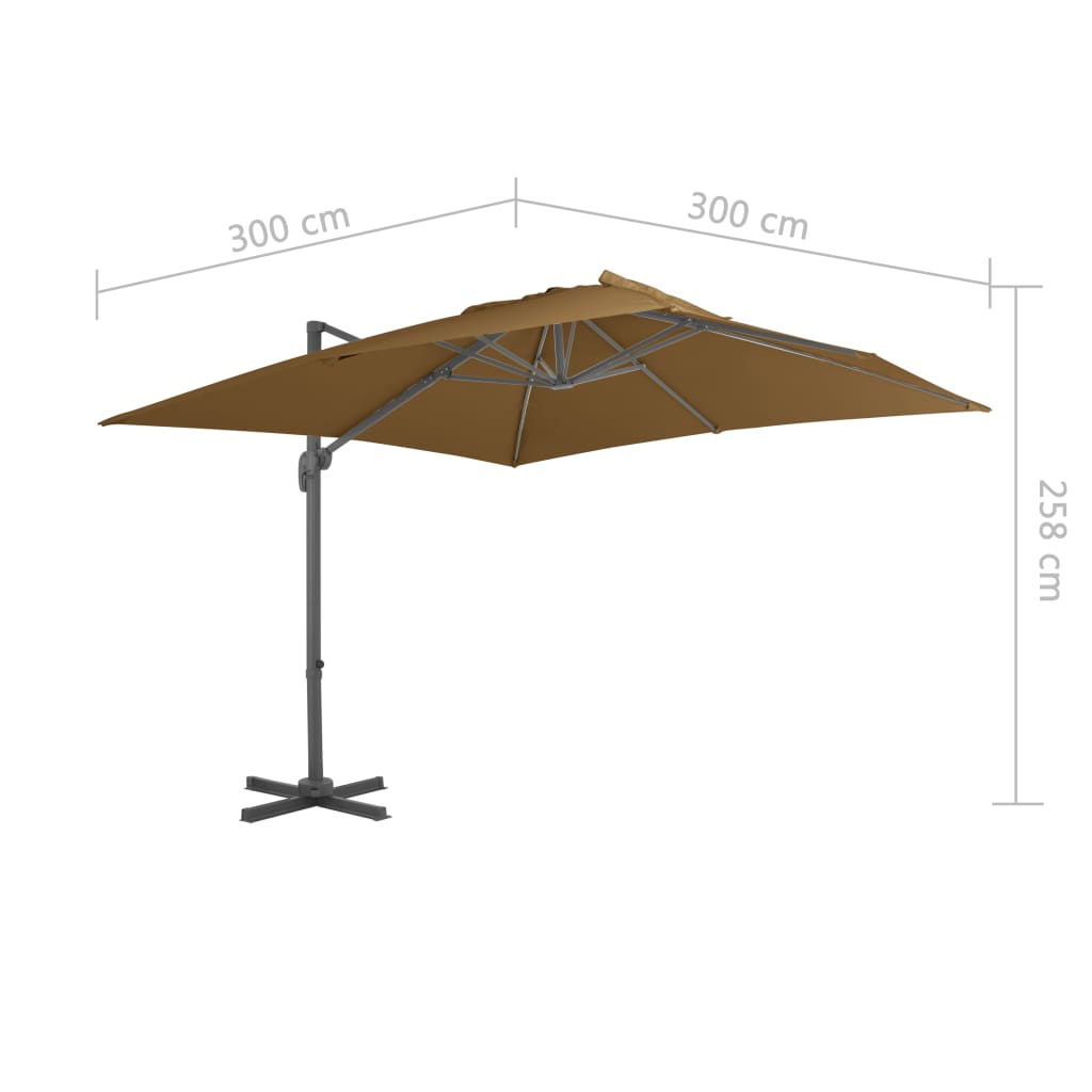 Sonnenschirm mit Tragbarem Sonnenschirmständer Taupe