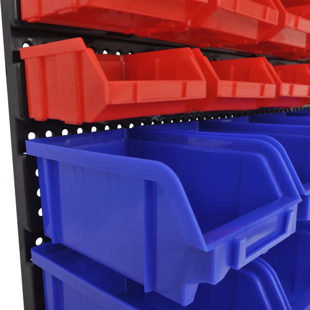 30-piece wall shelf storage shelf plug-in shelf blue red workshop