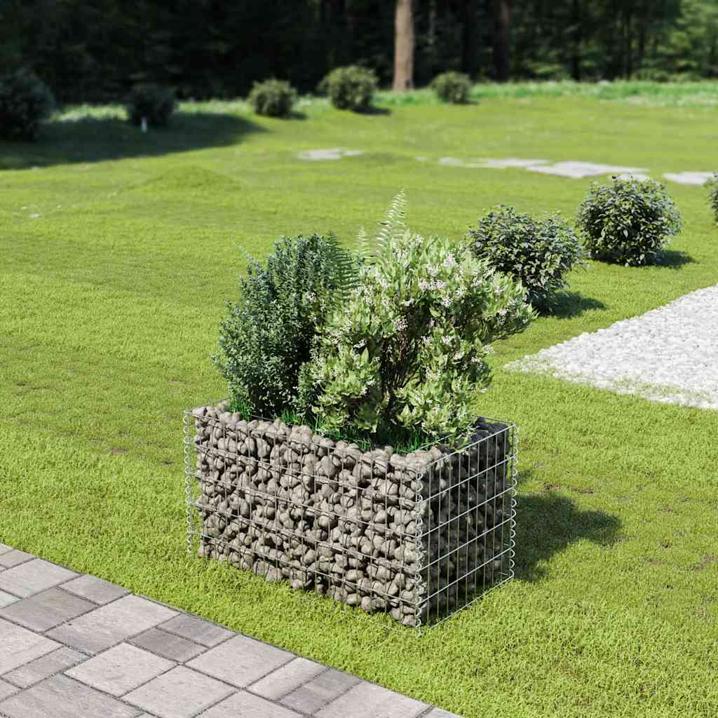 Gabionen-Hochbeet Verzinkter Stahl 90×50×50 cm