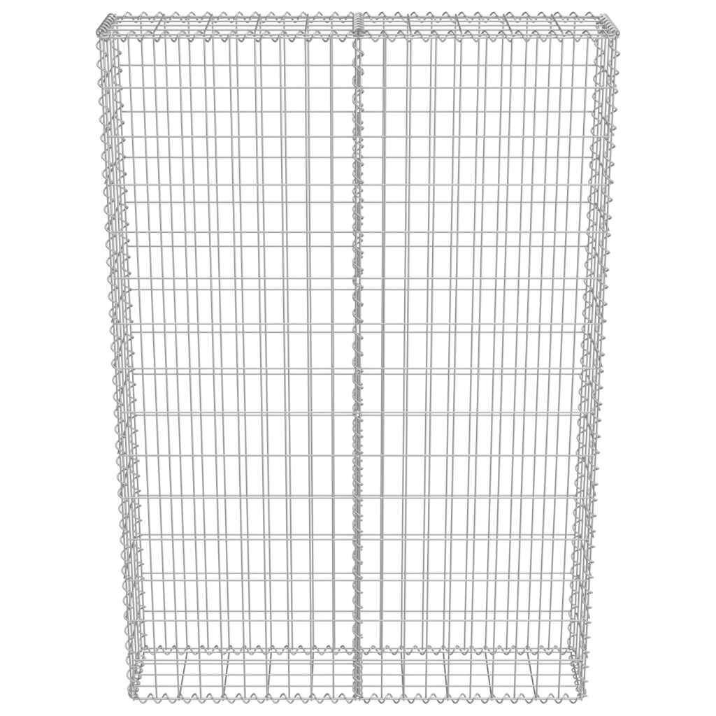 Gabionenwand mit Abdeckung Verzinkter Stahl 100×20×150 cm