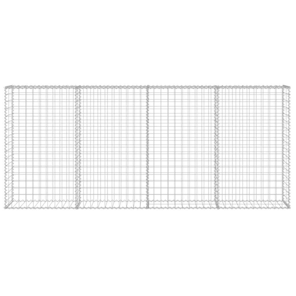 Gabionenwand mit Abdeckung Verzinkter Stahl 200×20×85 cm