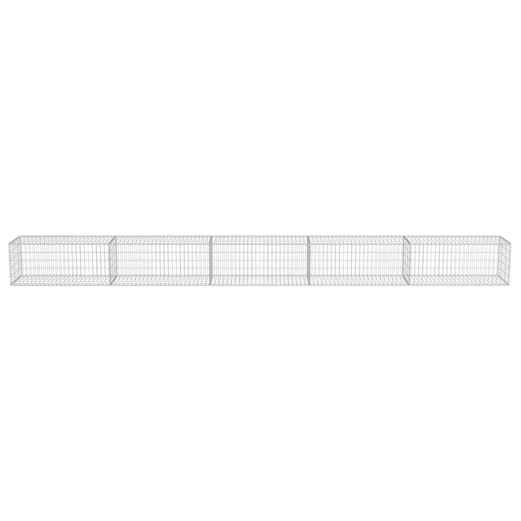 Gabionenwand mit Abdeckung Verzinkter Stahl 600×50×50 cm
