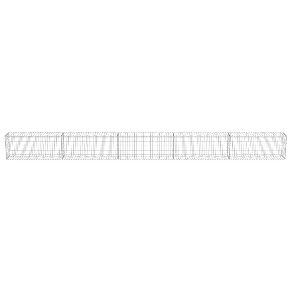 Gabionenwand mit Abdeckung Verzinkter Stahl 600×30×50 cm
