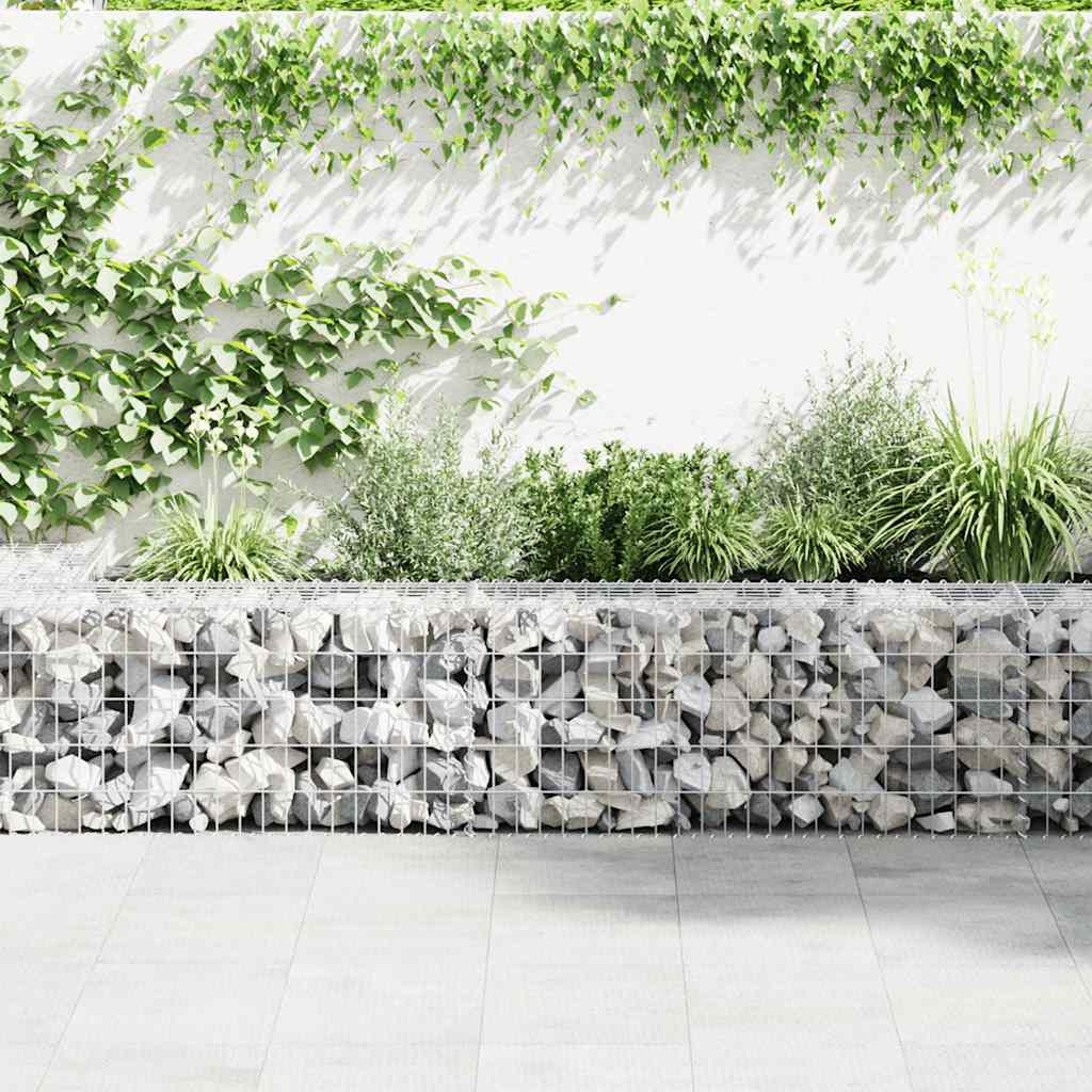 Gabionenwand mit Abdeckung Verzinkter Stahl 900×50×50 cm