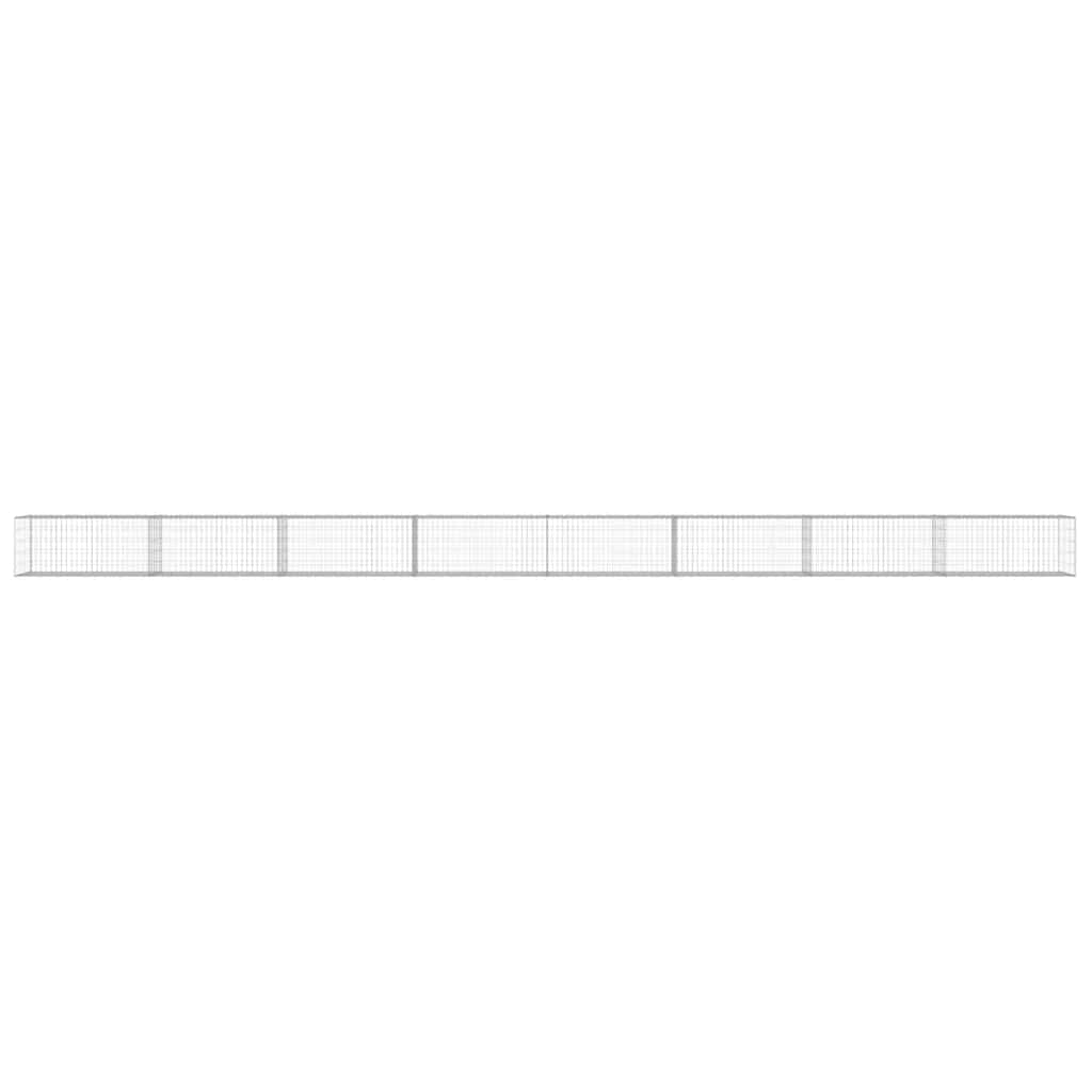 Gabionenwand mit Abdeckung Verzinkter Stahl 900×50×50 cm
