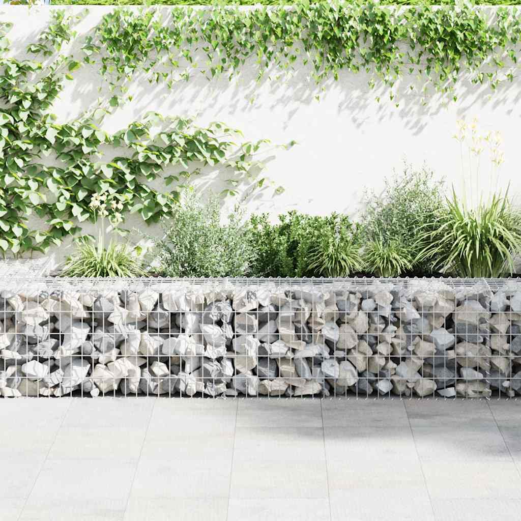Gabionenwand mit Abdeckung 300×50×50 cm Verzinkter Stahl