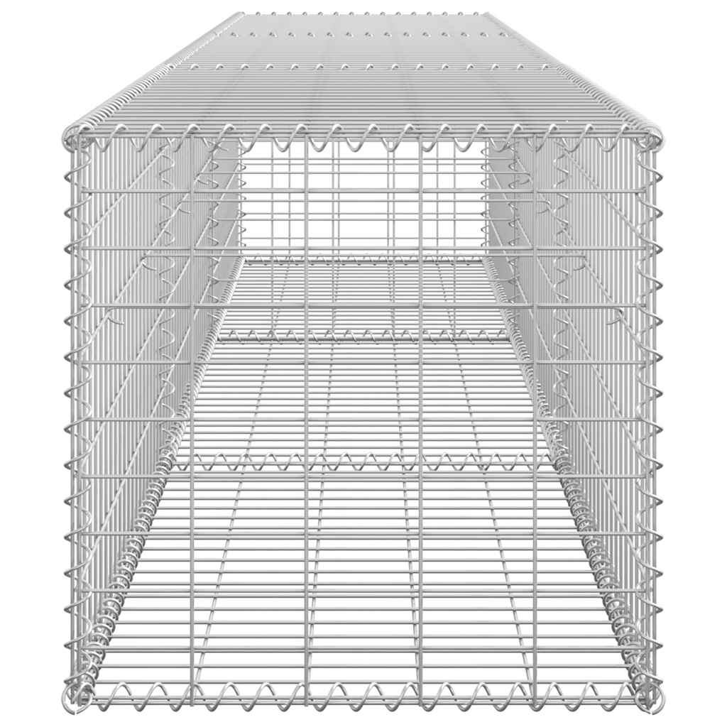 Gabionenwand mit Abdeckung 300×50×50 cm Verzinkter Stahl