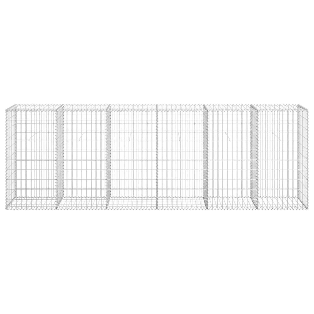 Gabionenwand mit Abdeckung Verzinkter Stahl 300×50×100 cm