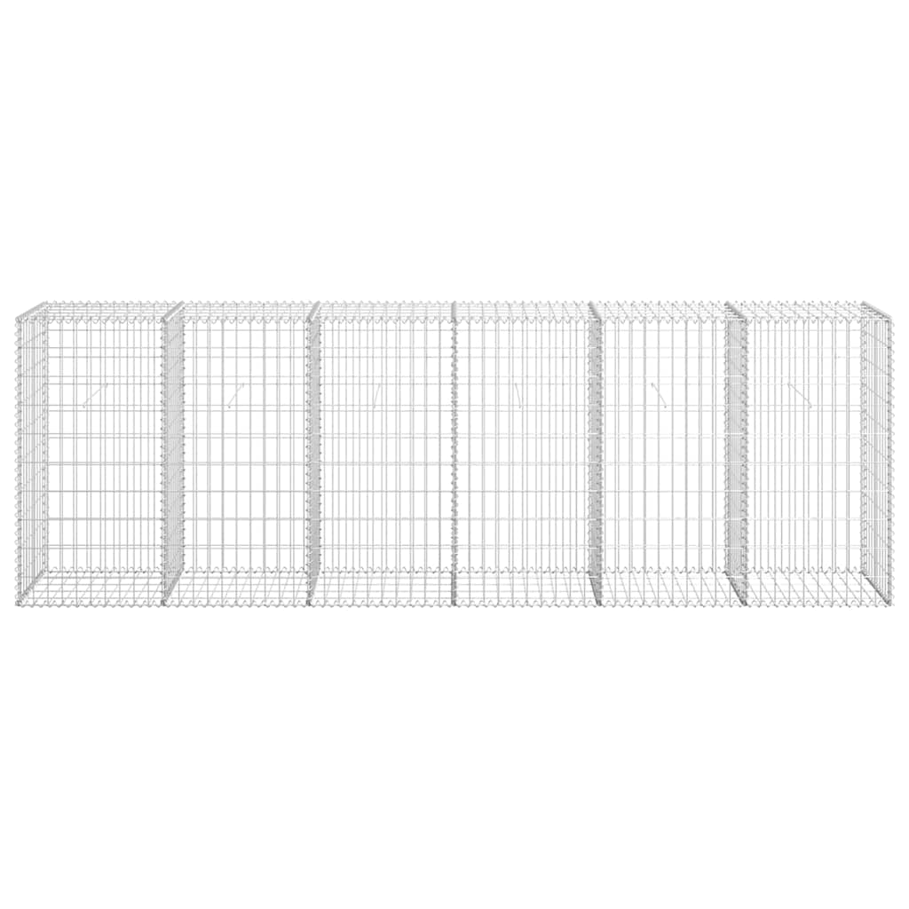 Gabionenwand mit Abdeckung Verzinkter Stahl 300×50×100 cm