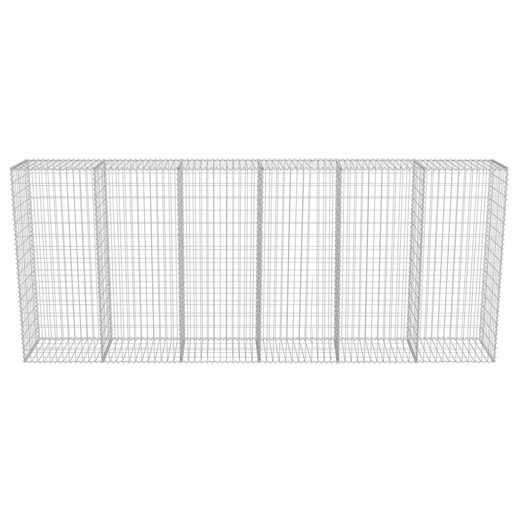 Gabionenwand mit Abdeckung Verzinkter Stahl 300×50×150 cm