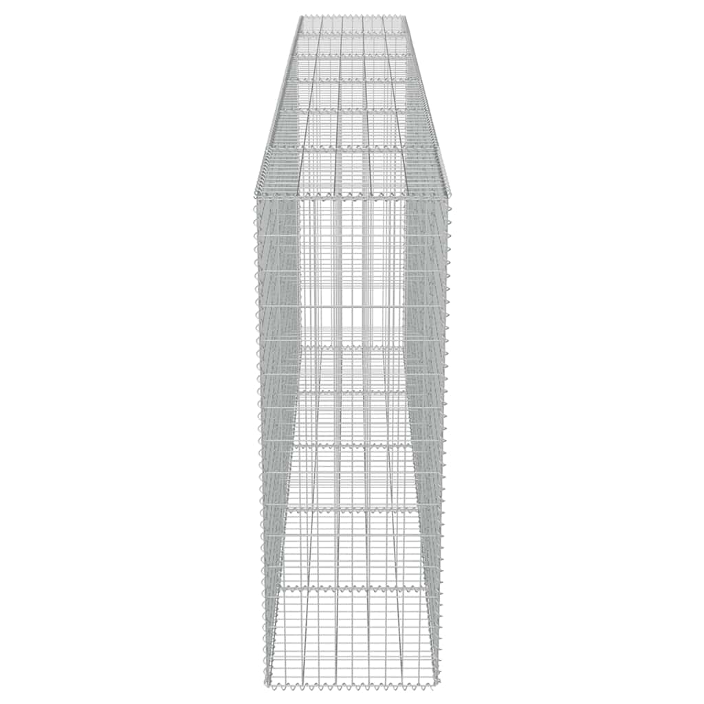 Gabionenwand mit Abdeckung Verzinkter Stahl 300×50×150 cm