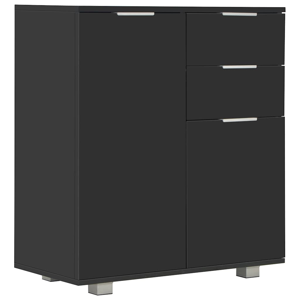 Sideboard Hochglanz-Schwarz 71x35x80 cm Holzwerkstoff