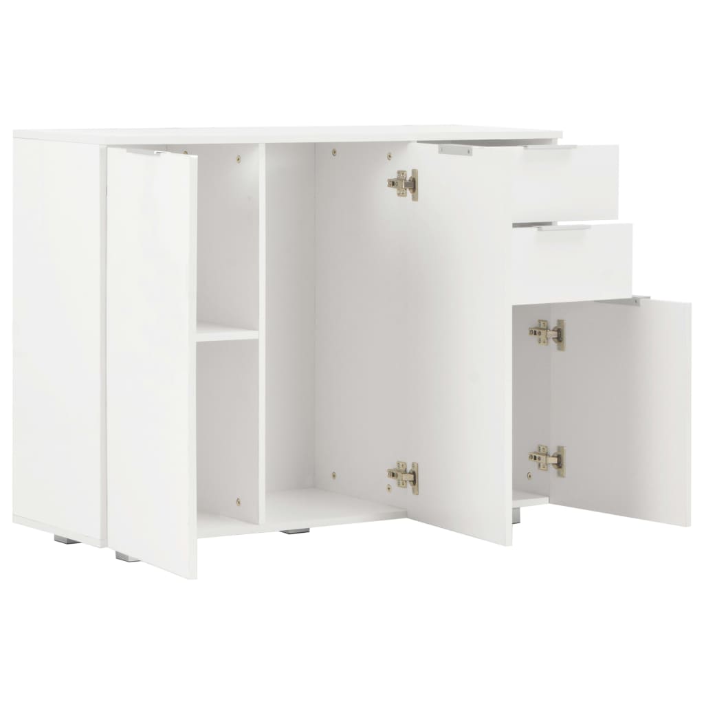 Sideboard Hochglanz-Weiß 107x35x80,5 cm