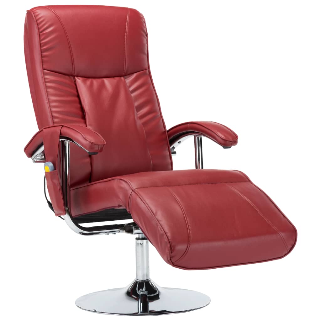 Massagesessel Weinrot Kunstleder