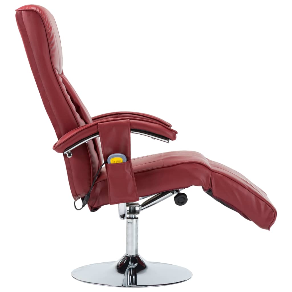 Massagesessel Weinrot Kunstleder