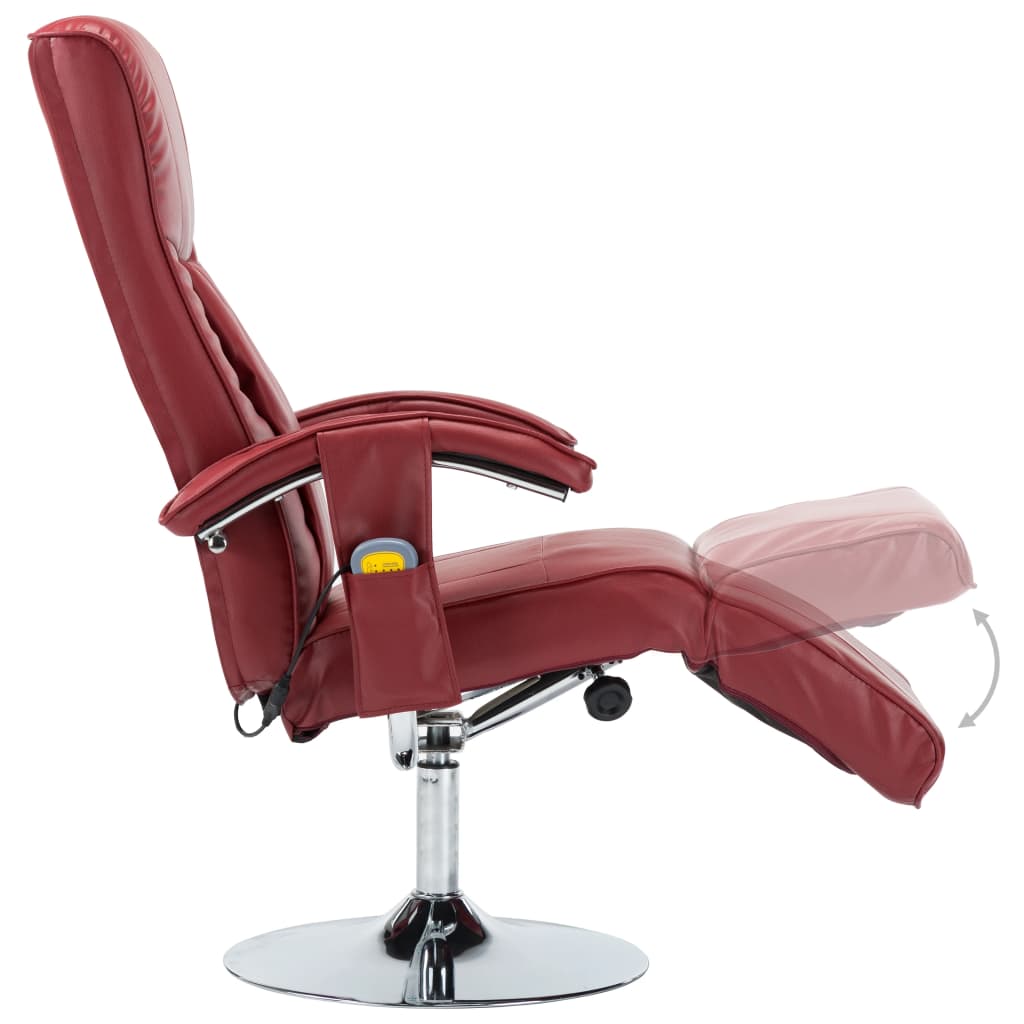 Massagesessel Weinrot Kunstleder