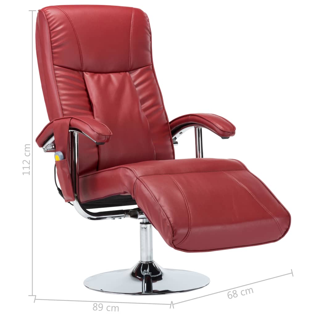 Massagesessel Weinrot Kunstleder