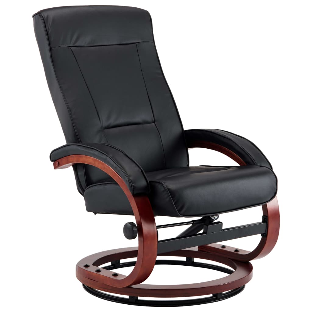 Relaxsessel mit Fußhocker Schwarz Kunstleder