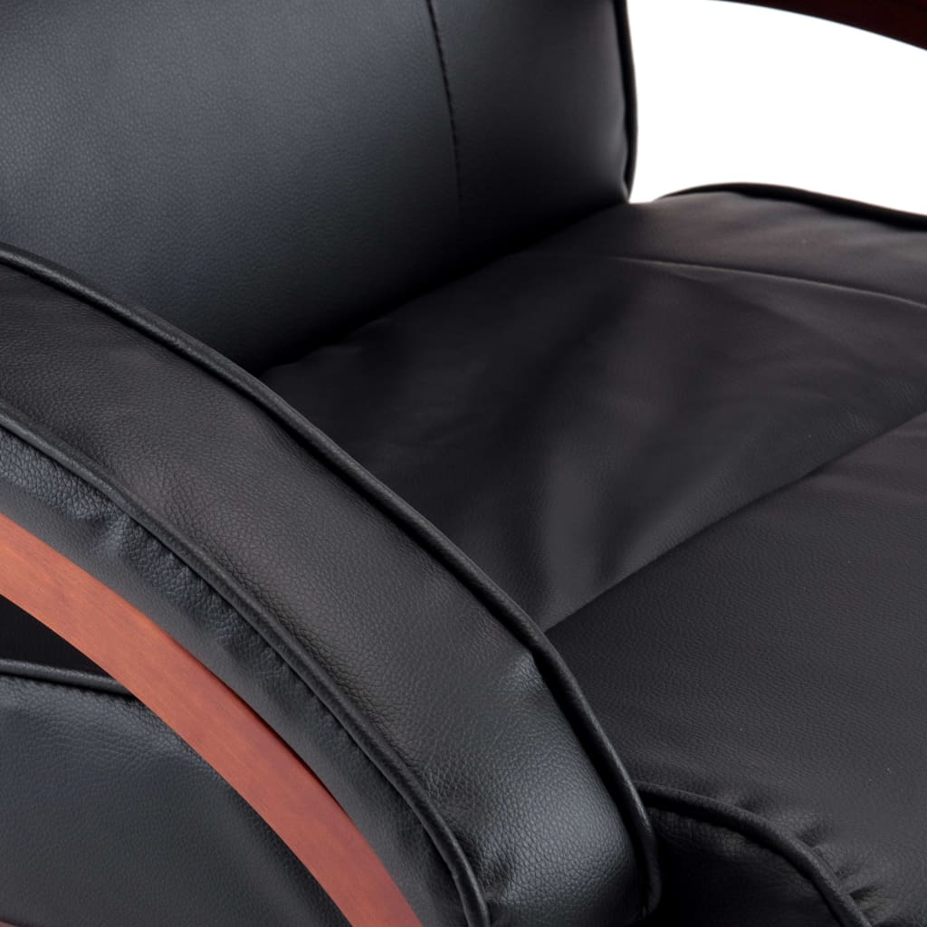 Relaxsessel mit Fußhocker Schwarz Kunstleder