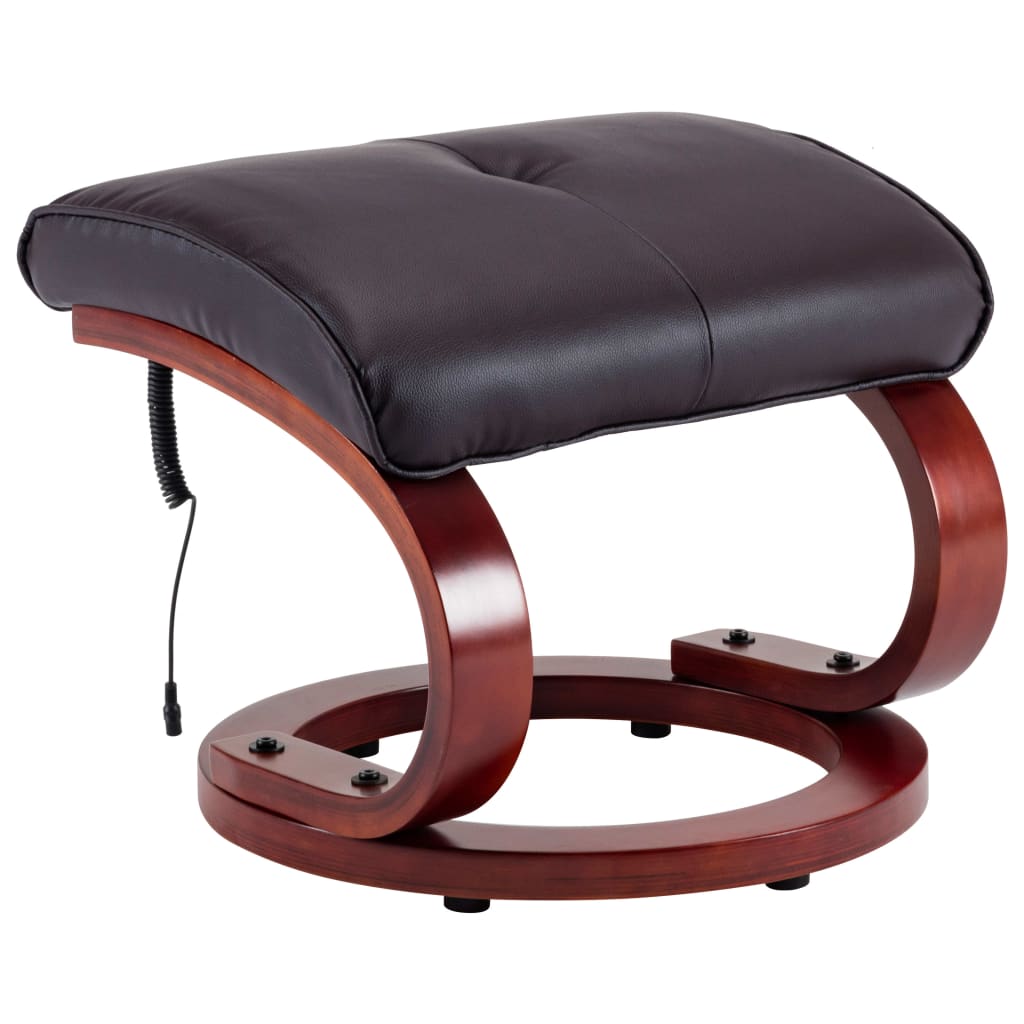 Massagesessel mit Fußhocker Braun Kunstleder