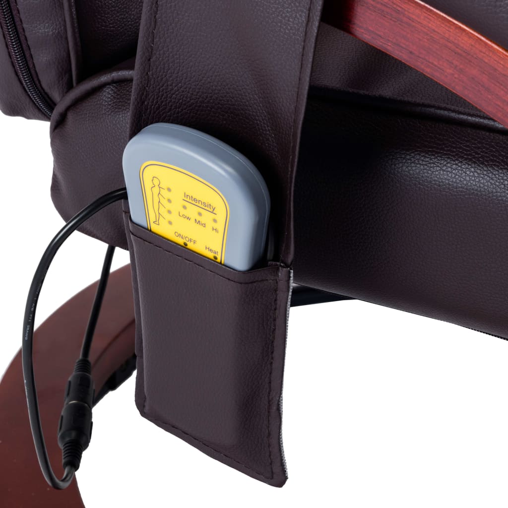 Massagesessel mit Fußhocker Braun Kunstleder