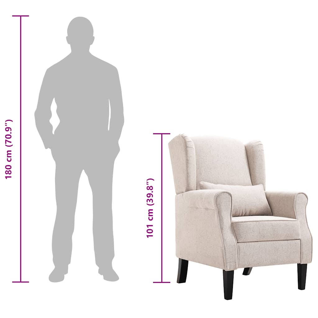Sessel Beige Stoff