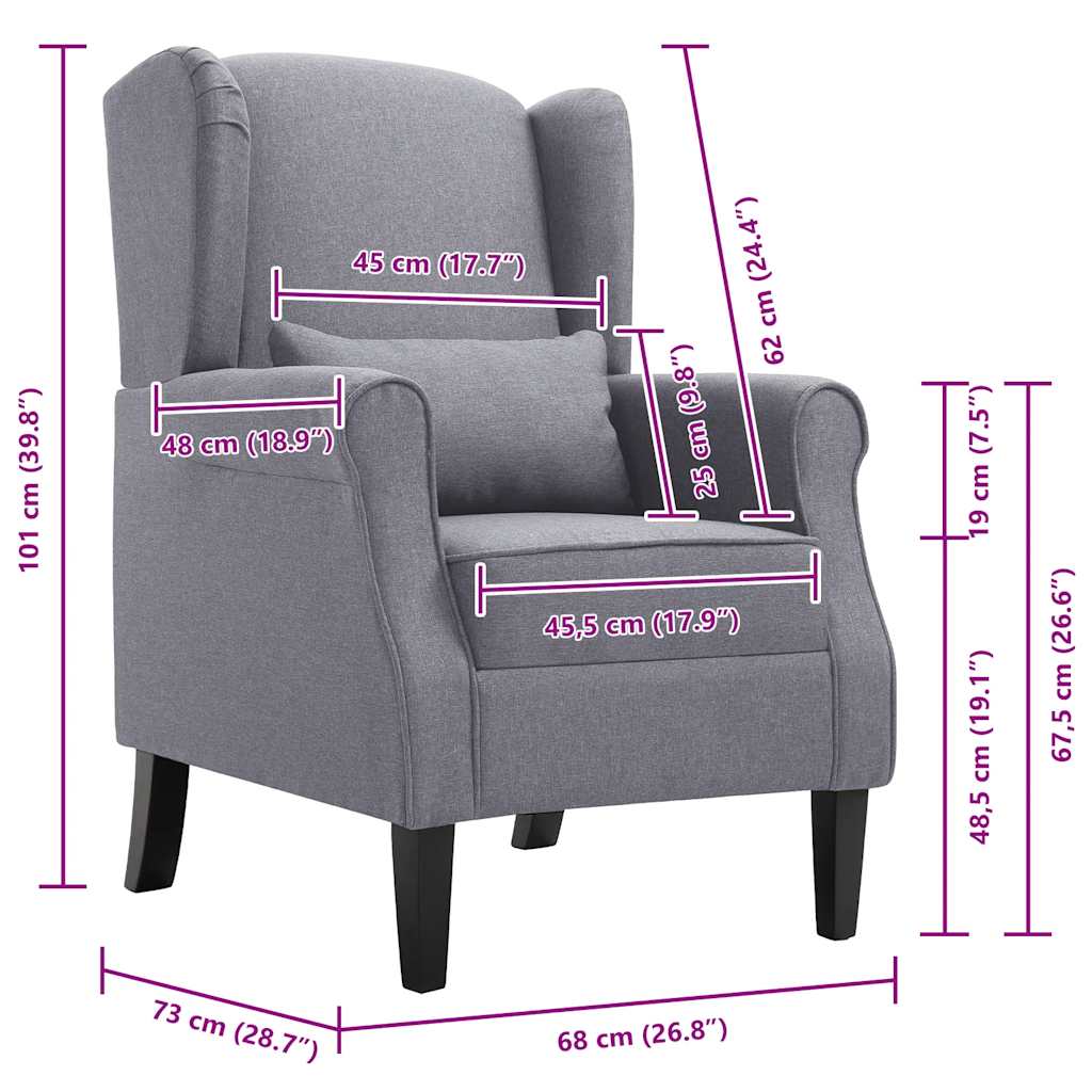 Sessel Dunkelgrau Stoff