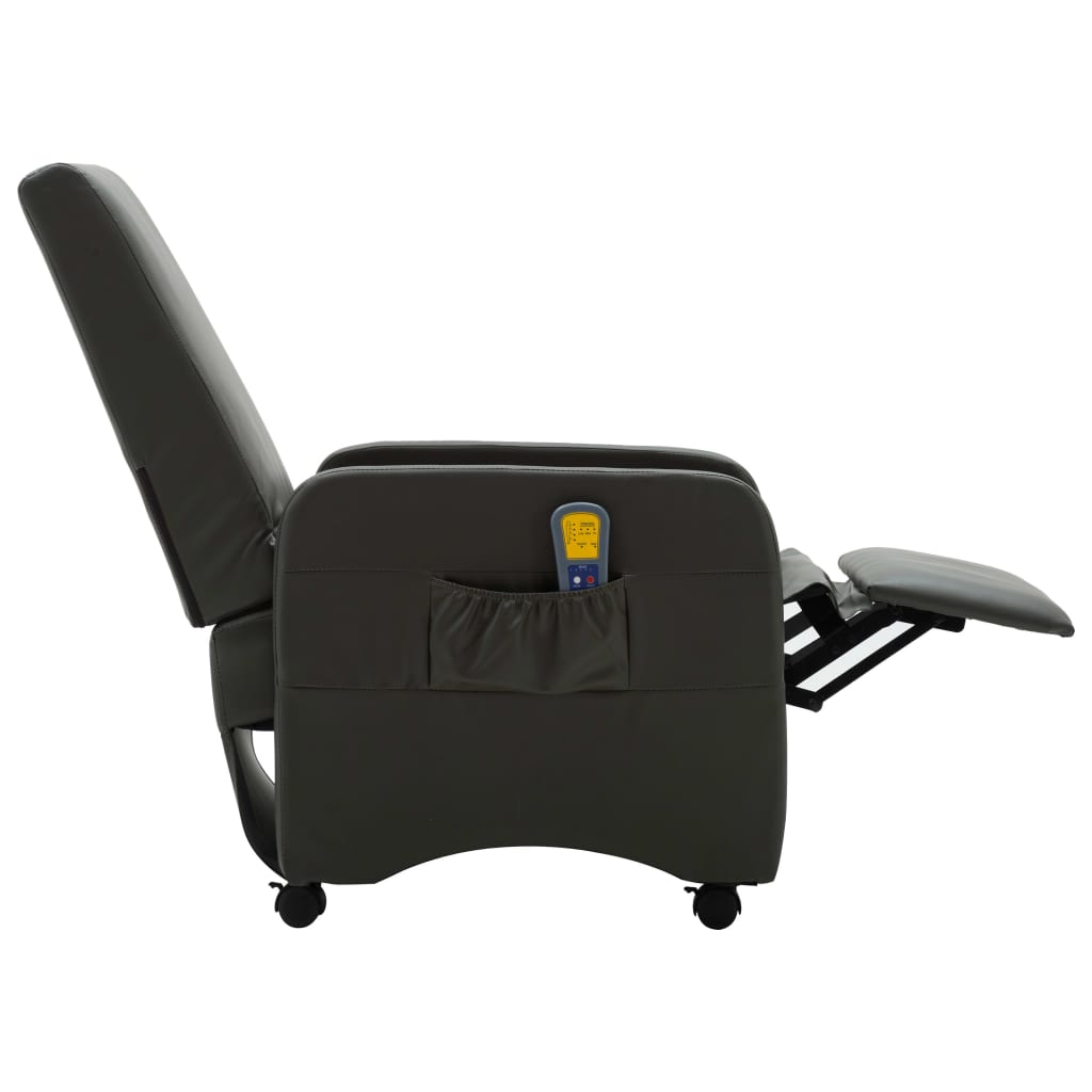 Massagesessel Grau Kunstleder