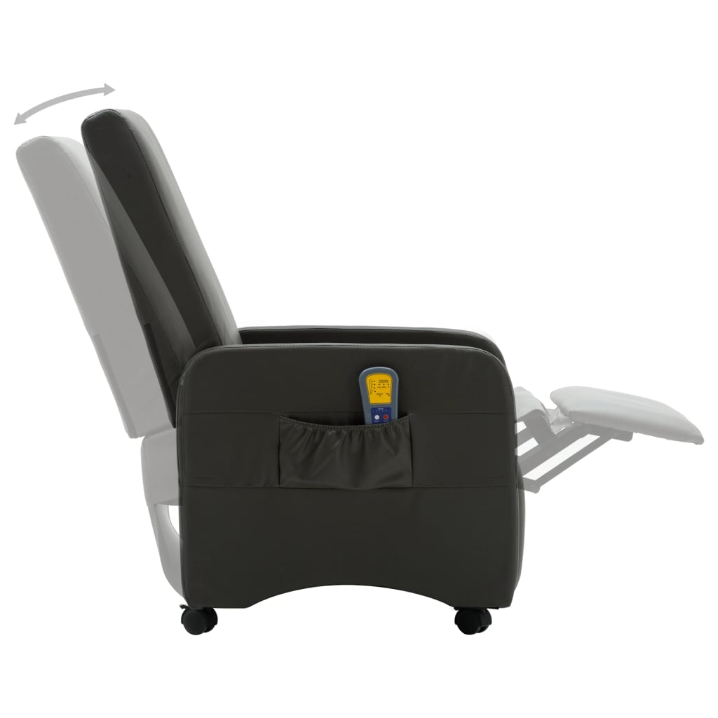 Massagesessel Grau Kunstleder