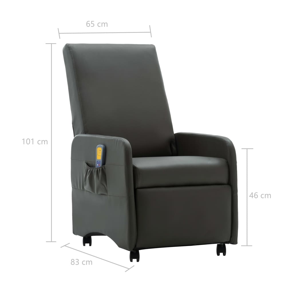Massagesessel Grau Kunstleder
